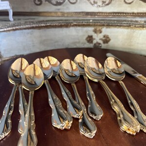 Vintage Retroneu Korea Floral, Stainless-steel, gold-plated stainless-steel cutlery. Elegant, chic and sleek. image 13