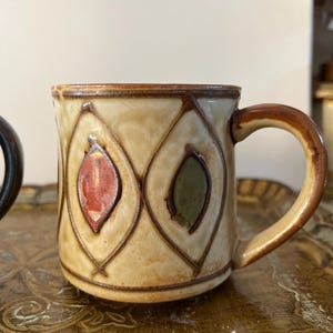 Vintage Japanese Glazed Pottery Mug, Signed Artist, Three-Legged