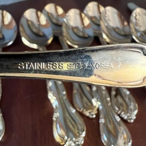 Vintage Retroneu Korea Floral, Stainless-steel, gold-plated stainless-steel cutlery. Elegant, chic and sleek. image 11