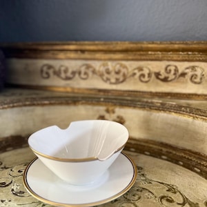 Midcentury Rosenthal Continental Galga Grey Gold and silver Trim, Gravy Boat 6&quot; x 3&quot;.  Good condition.