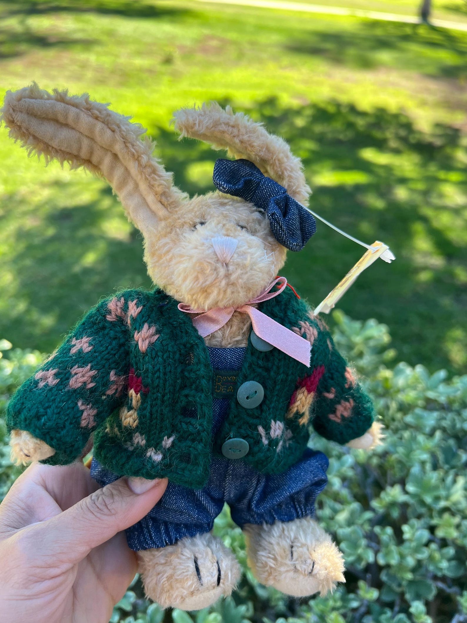 Vintage Bunny Plush Toy, Retired Collectible Rabbit With Knitted ...