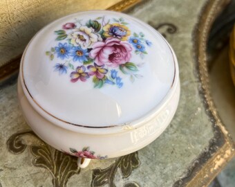Vintage Crown West California. 3-legged Flowered Trinket