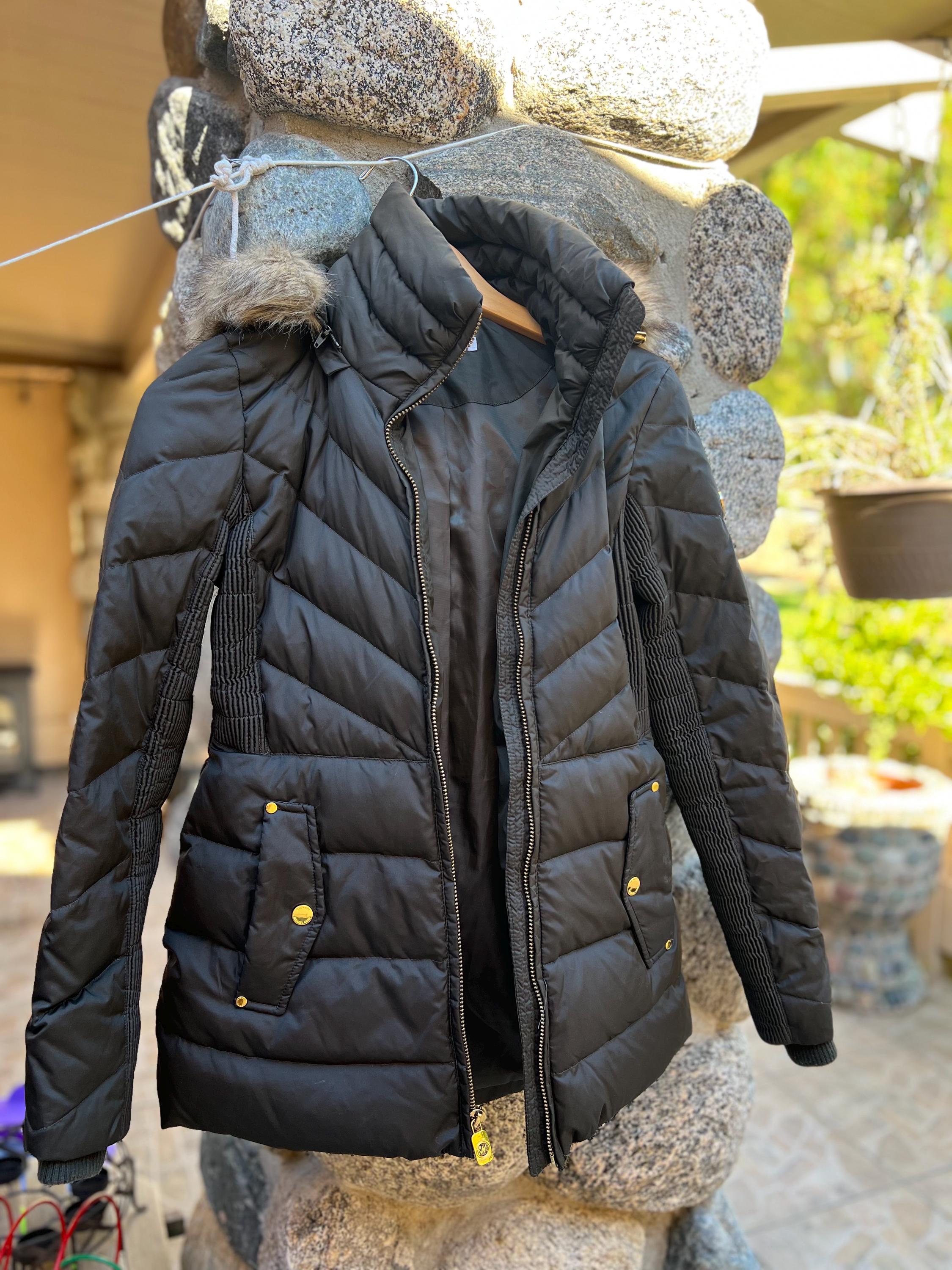 Michael Kors Down Puffer Jacket, Faux Fur Hoodie, XS - Etsy