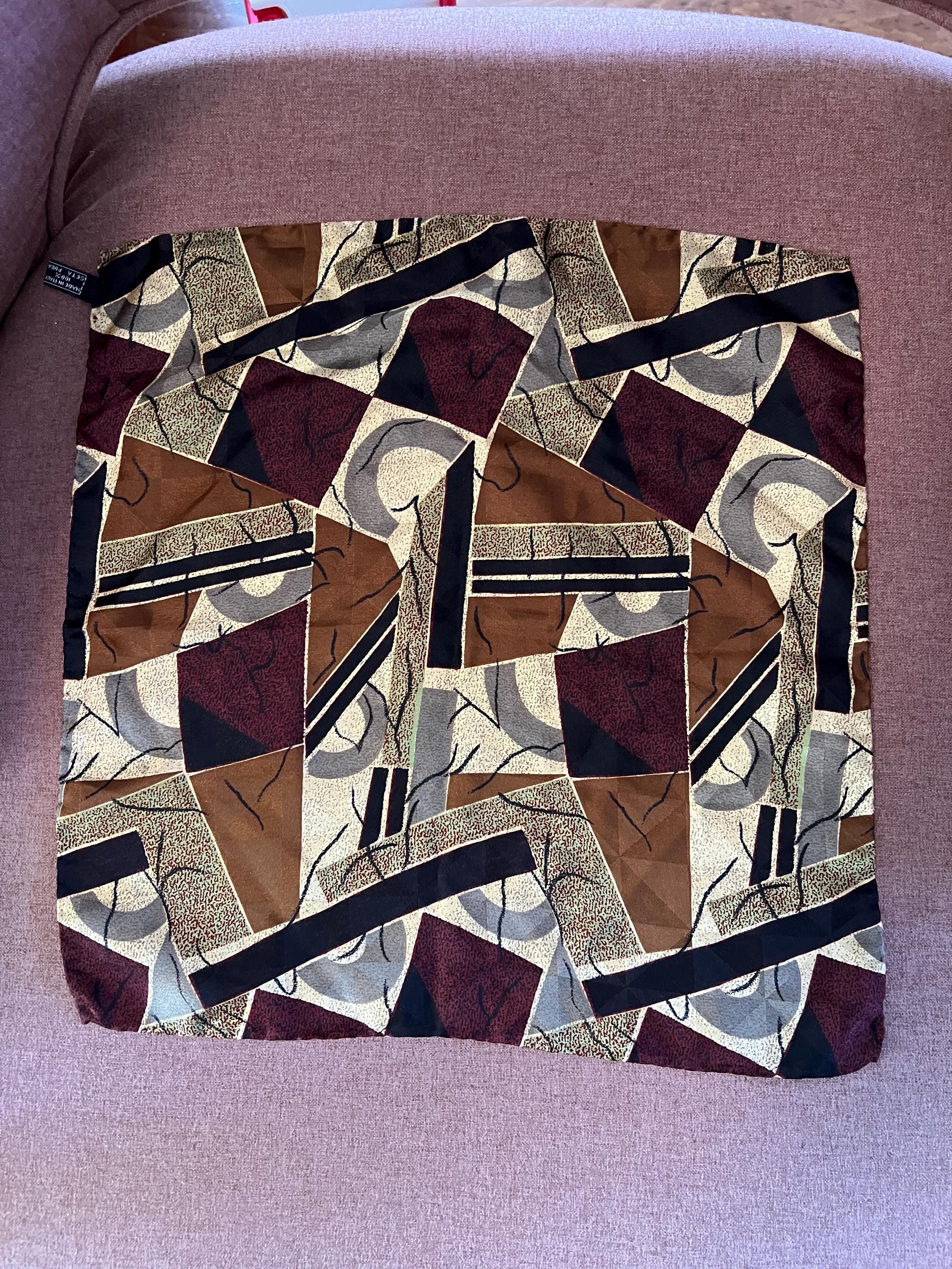 VTG Seta Pura Silk Scarf Made in Italy 29” X 27” Flowers
