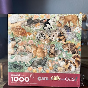 Cats Cats Cats Cats Cats--Jigsaw 24&quot; x 30&quot; Assembled 1k Interlocking Piece Puzzle, Springbok by Hallmark in Original Packaging