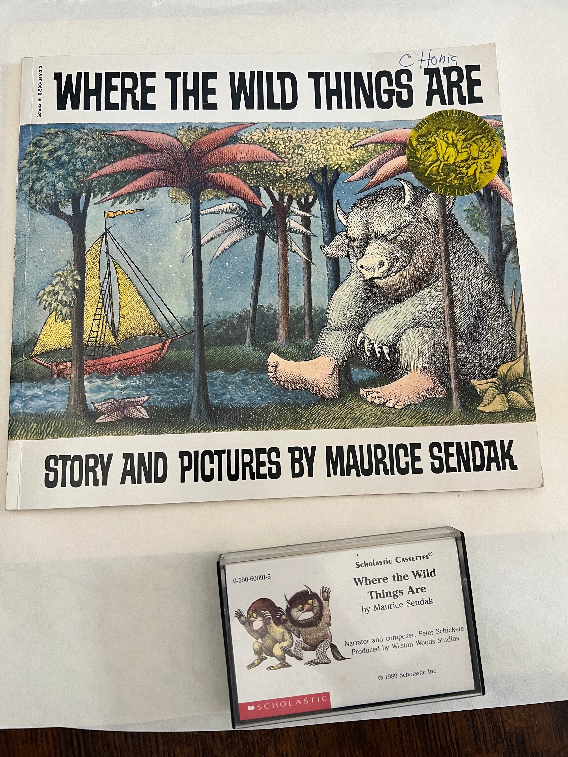 Vintage Scholastic 1989 Cassette Tape and Book, Where the Wild
