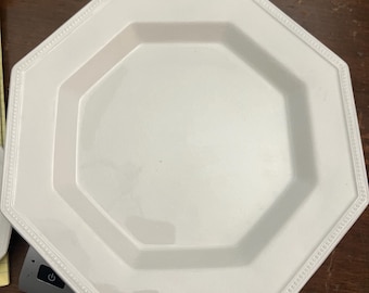 Vintage Johnson Brothers &quot; Heritage white&quot; octagonal ironstone porcelain dinner plates 10&quot; Bread and butter 6&quot; diameter.