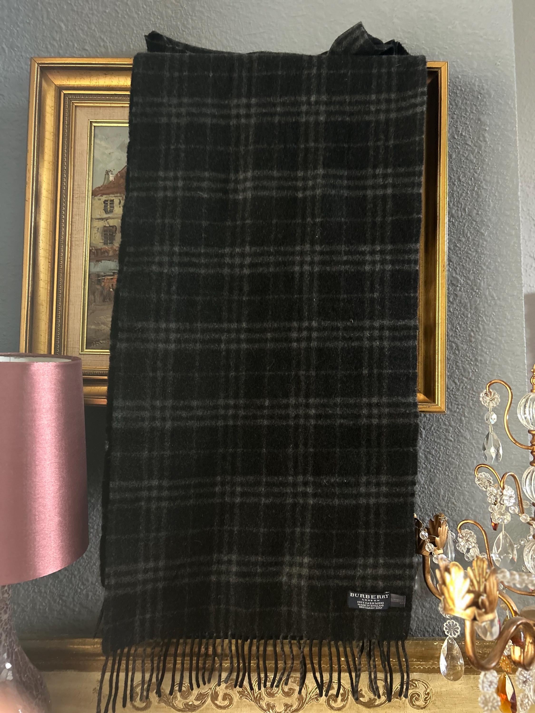 Authentic Vintage Rare Burberry London 100% Cashmere Scarf Made in