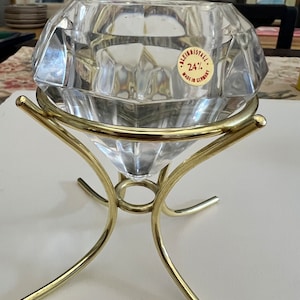 Vintage candle holder with stand, Bleikristall 24% PBO, made in Germany. Perfect condition. Vintage New.