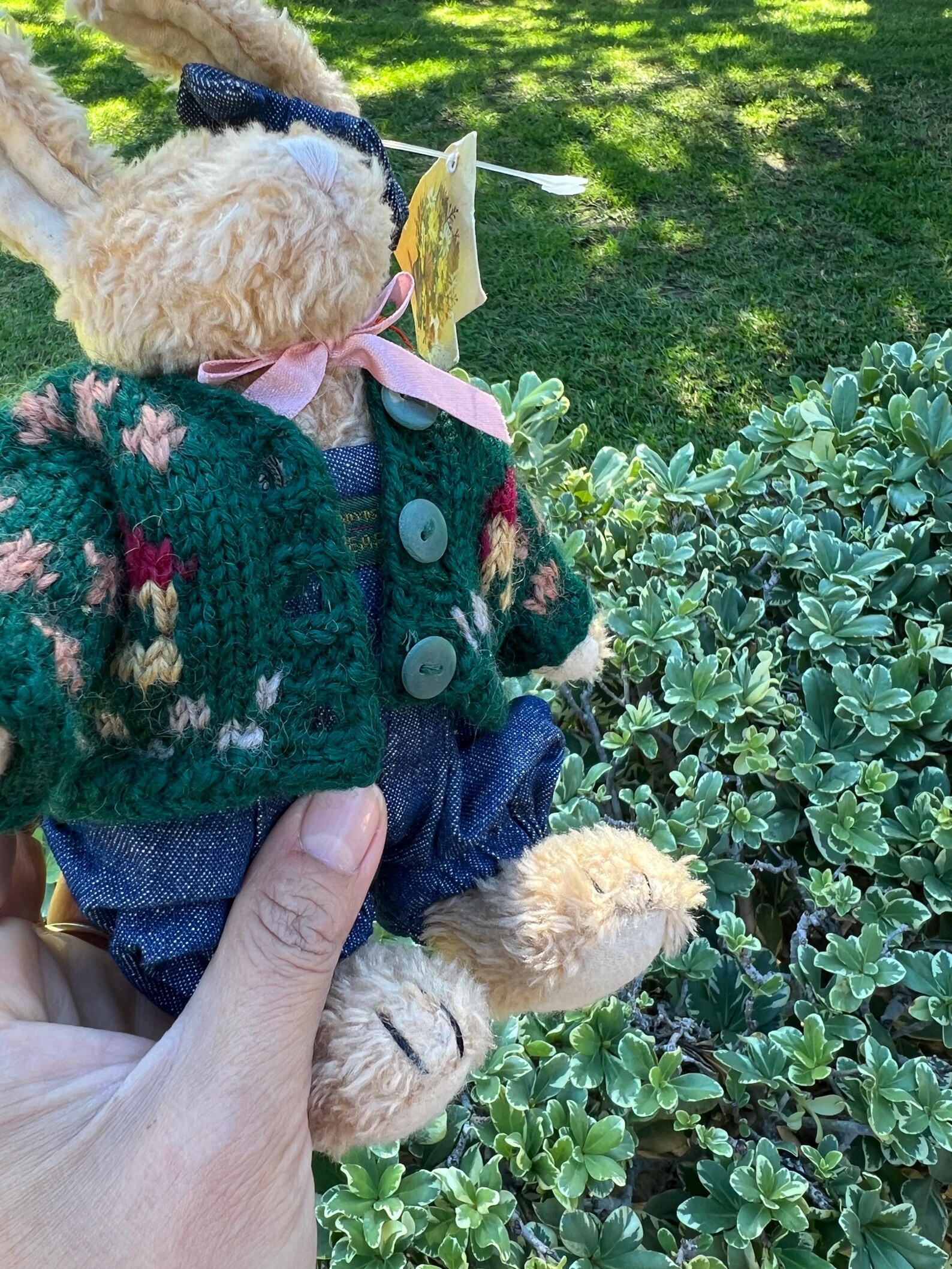 Vintage Bunny Plush Toy, Retired Collectible Rabbit With Knitted ...