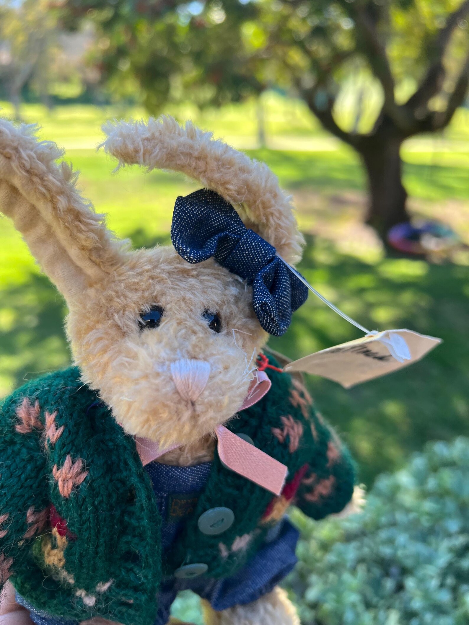 Vintage Bunny Plush Toy, Retired Collectible Rabbit With Knitted ...