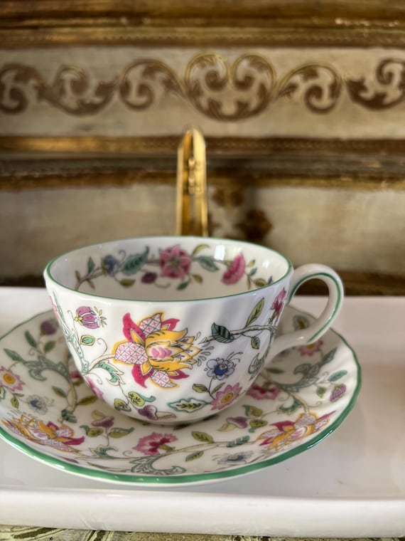 Vintage Minton Haddon Hall Bone China Teacup and Saucer - Etsy