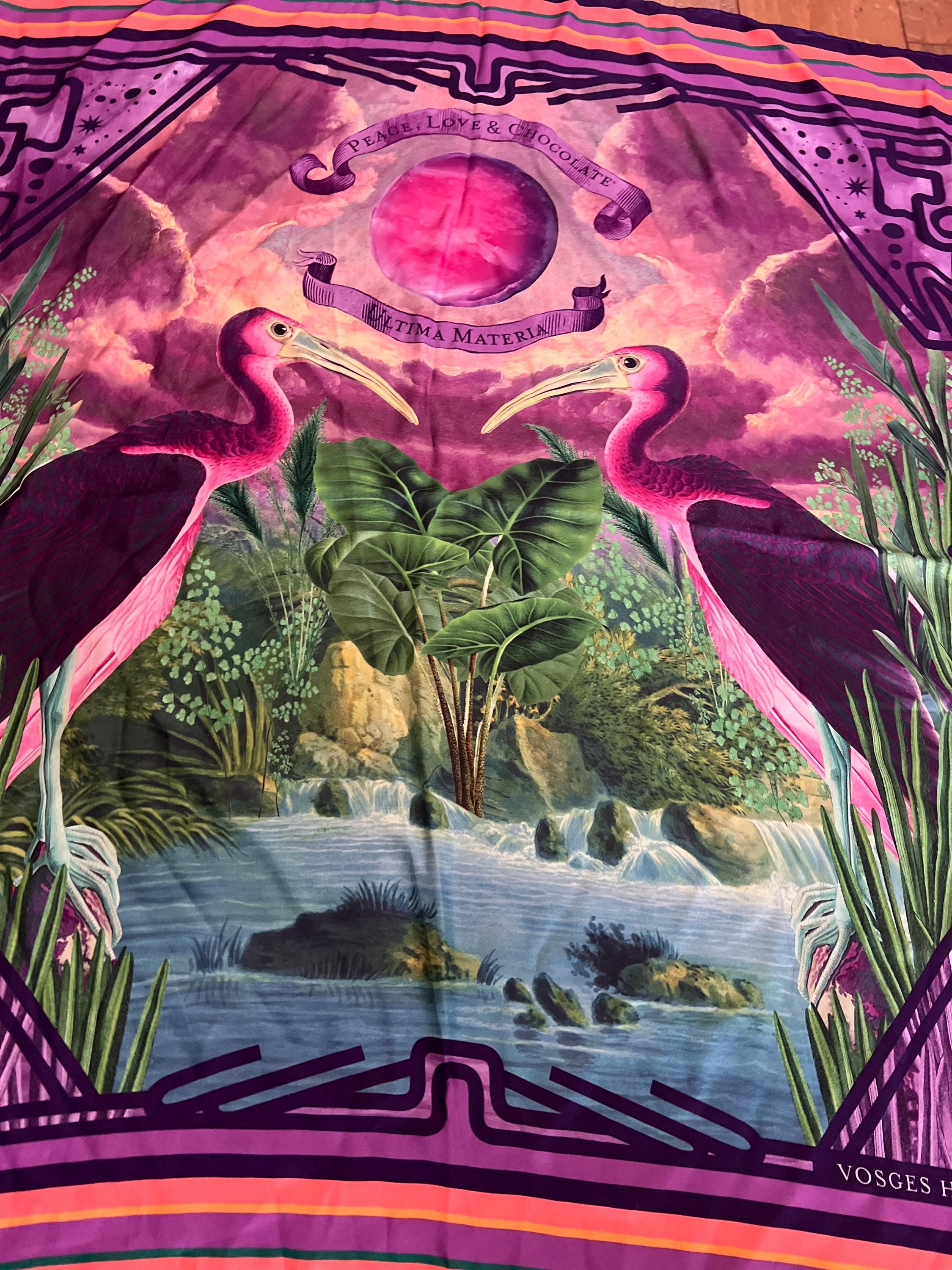 Vosges Haut-chocolat Silk Scarf Wild Cacao Satin 34x34