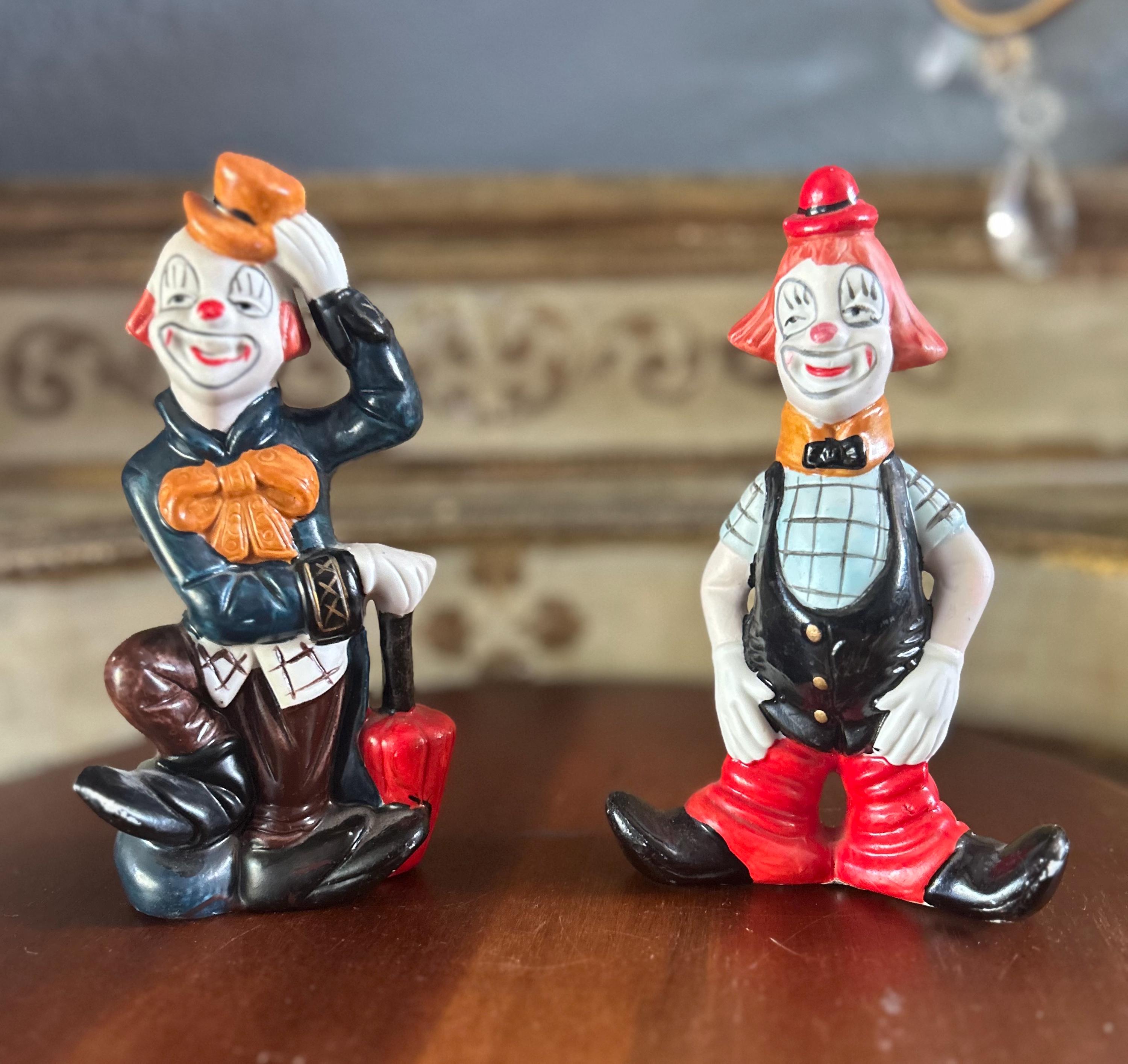 Vintage Nanco Rare Collectible Ceramic Clown Figurines 6.5