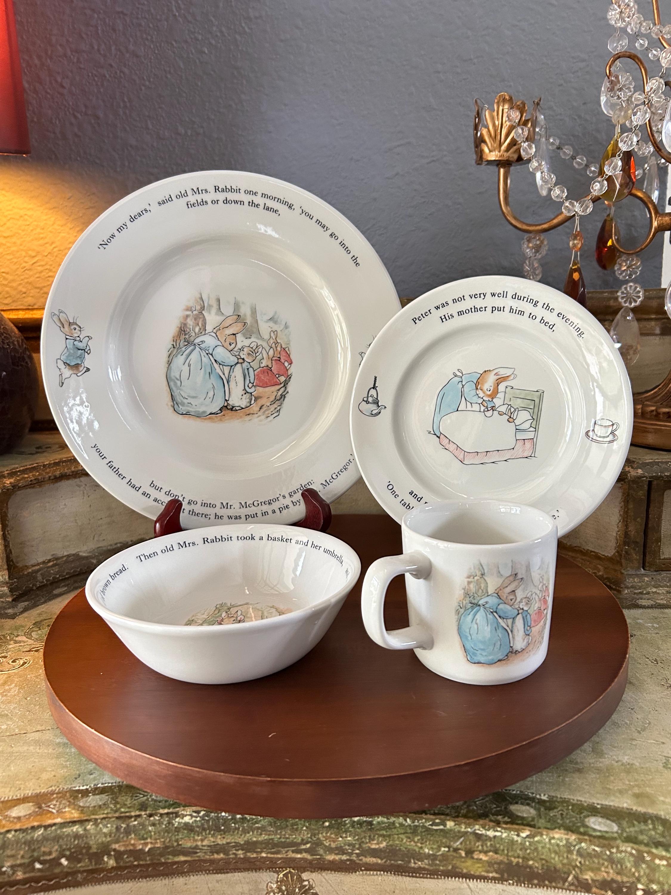 Vintage Wedgwood Peter Rabbit Kids Four-piece Set, Porcelain