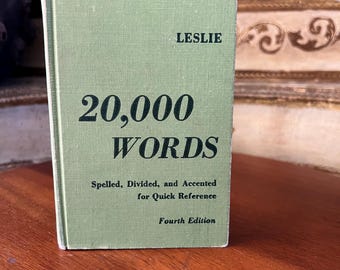 Libro de ortografía de bolsillo "20.000 palabras" 5,35" x 3,75" © 1959