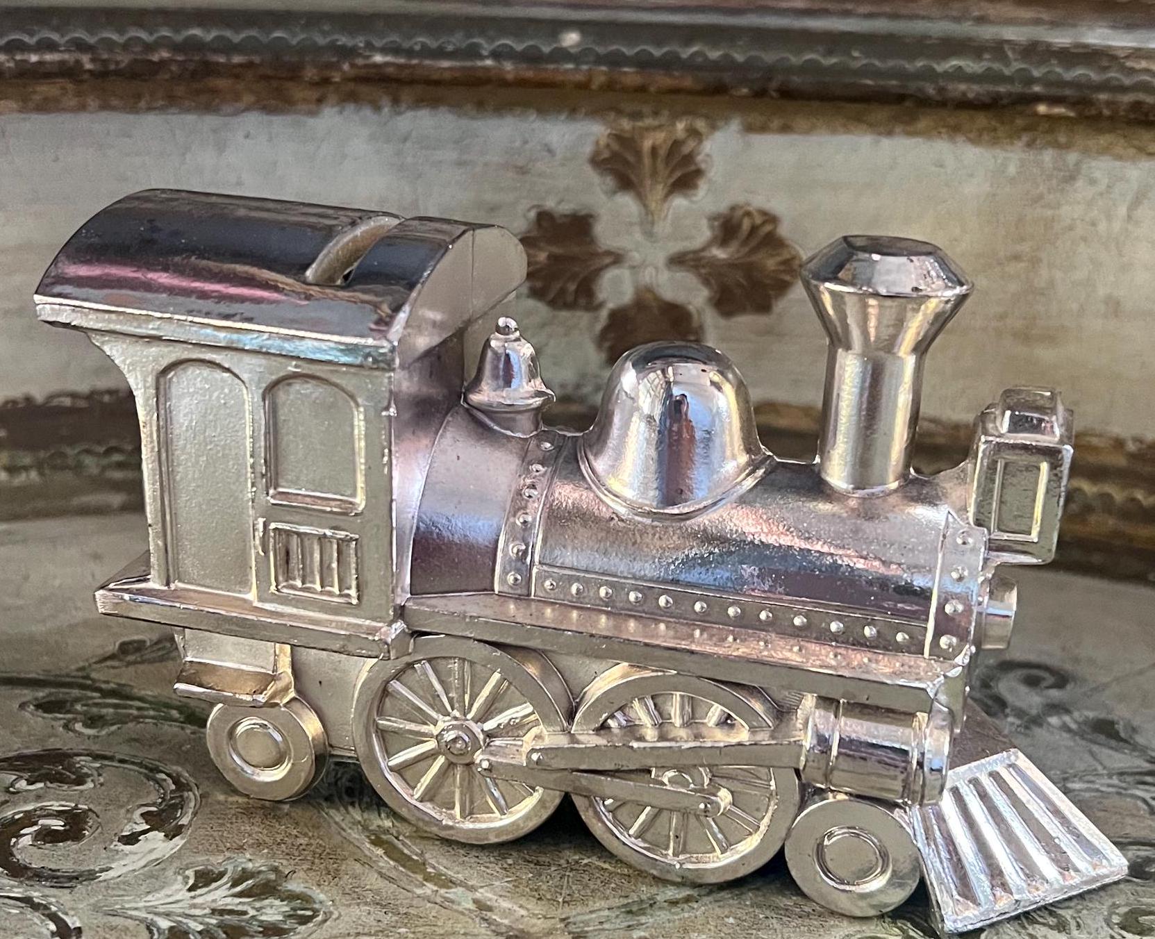 Vintage Silver Plate Coin Piggy Bank Train. Made in Japan. Tarnish Resistance. 6x3 Inches. Etsy
