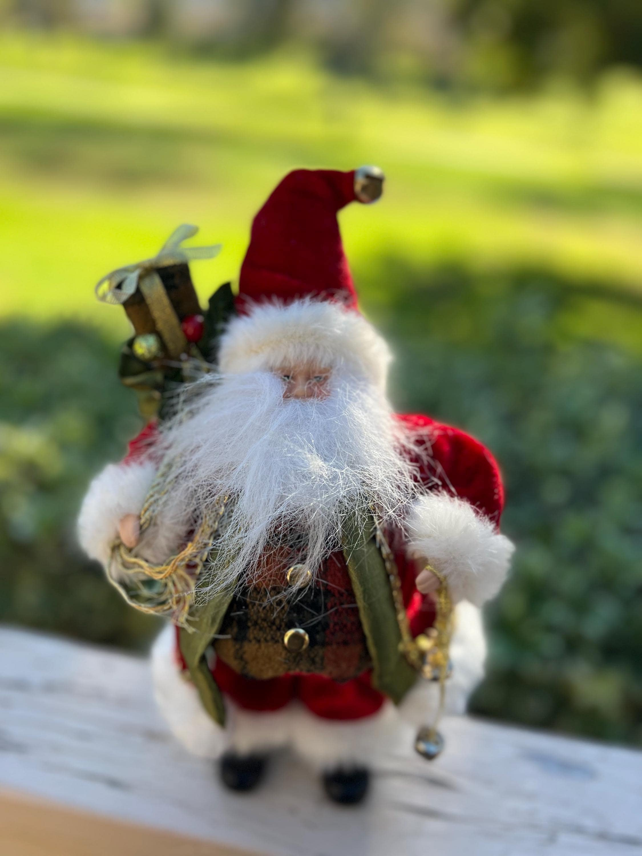 サンタクロース ヴィンテージビスク°・*:.。.☆♥️♥️♥️♥️ 陶器製 Vintage Porcelain Santa Claus Figurine, Fabric Christmas Decor - Etsy
