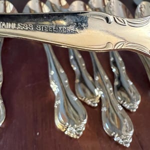Vintage Retroneu Korea Floral, Stainless-steel, gold-plated stainless-steel cutlery. Elegant, chic and sleek. image 10