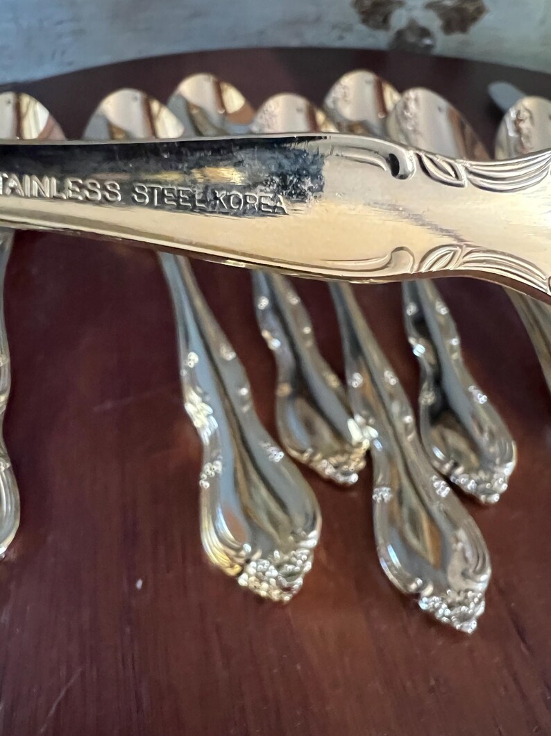 Vintage Retroneu Korea Floral, Stainless-steel, gold-plated stainless-steel cutlery. Elegant, chic and sleek. image 10