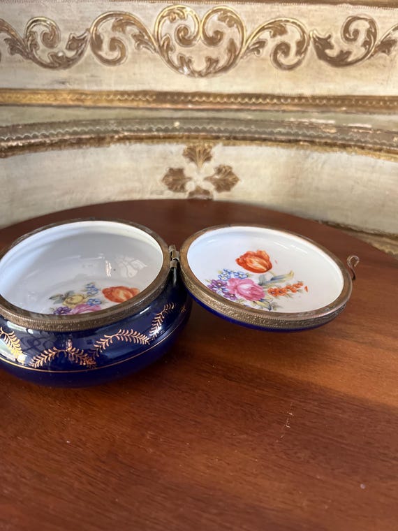 Exquisite, trinket, box. Cobalt blue, Victorian c… - image 5