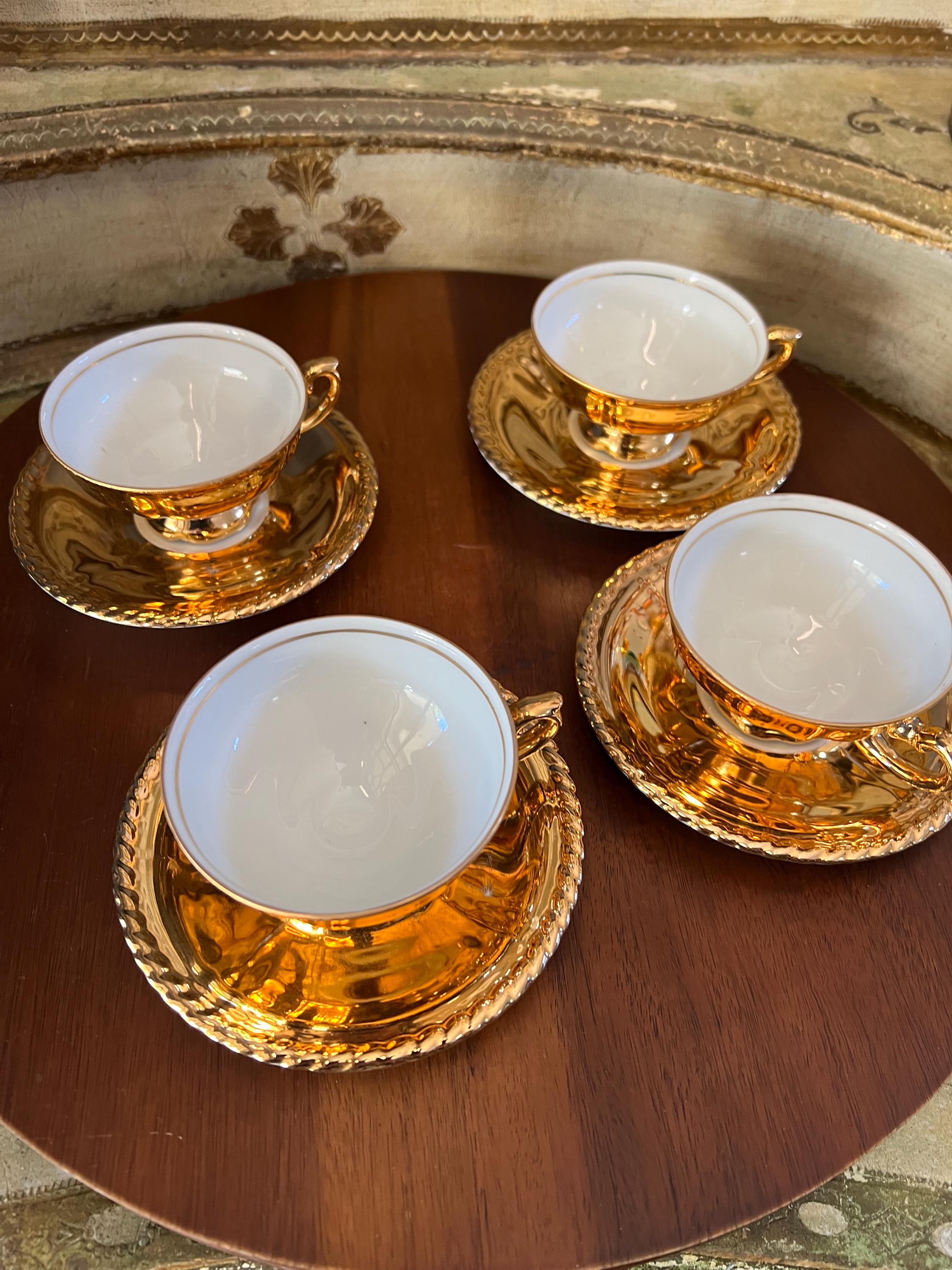 Antique Rudolf Wachter Gilded Teacup and Saucer. Bavaria Germany