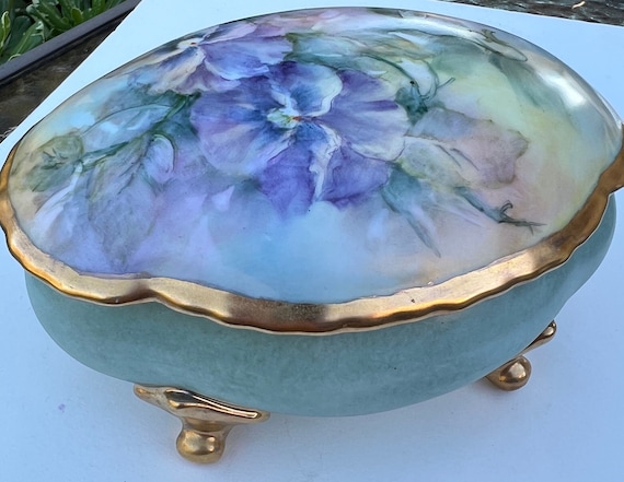 Exquisite, antique, hand painted Limoges France f… - image 1