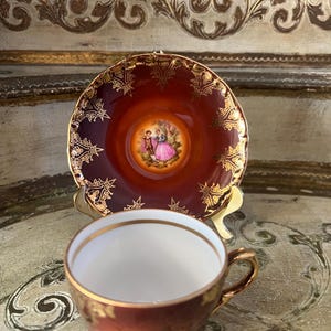 Vintage almost antique JKW Bavaria West Germany Victorian coffee cup and saucers. Set of 2. Excellent condition.