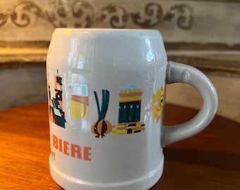 Vintage Sttugart German Stein, Stoneware. 4.25" tall x 3" wide. Good condition.