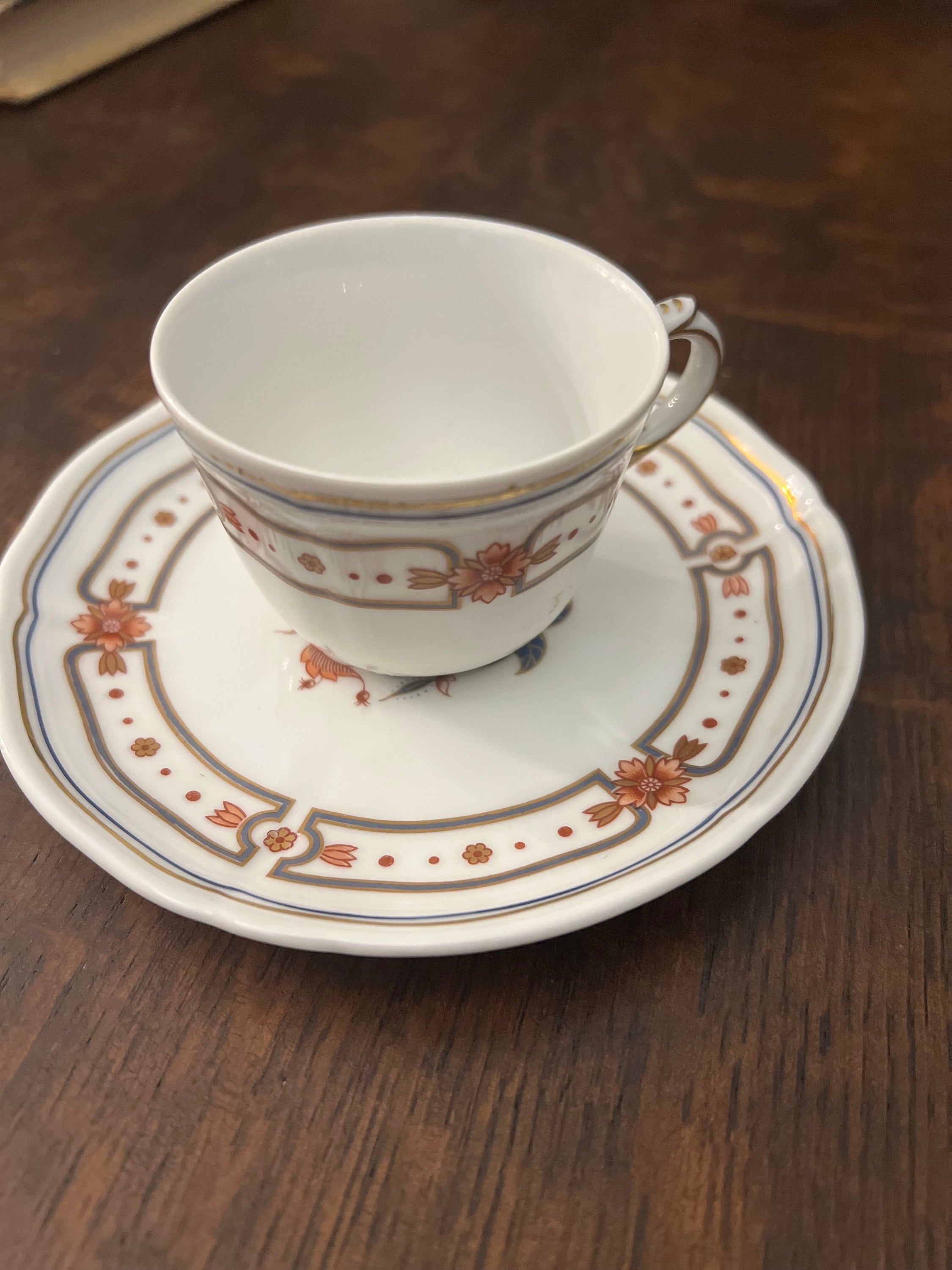 Vintage Richard Ginori Teacup and Saucer, Fine China Made in Italy