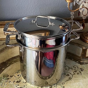 All Clad 8 Q Stainless Steel Multi-Cooker Pot  see description