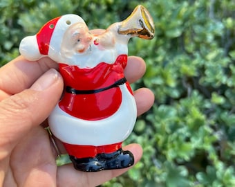 Vintage Yona Japan Porcelain Santa Christmas Ornaments, Musical