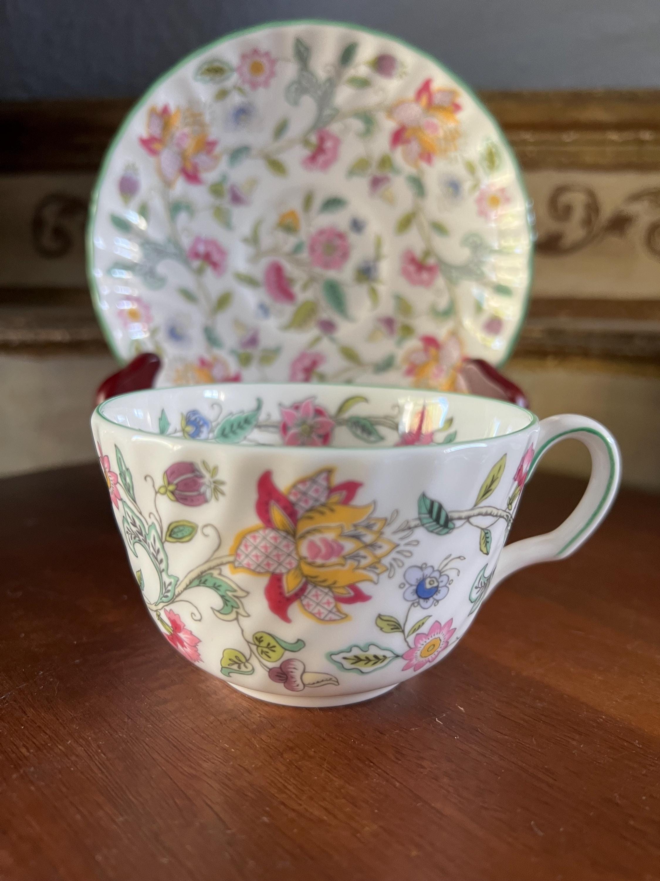 Vintage Minton Haddon Hall Bone China Teacup and Saucer - Etsy