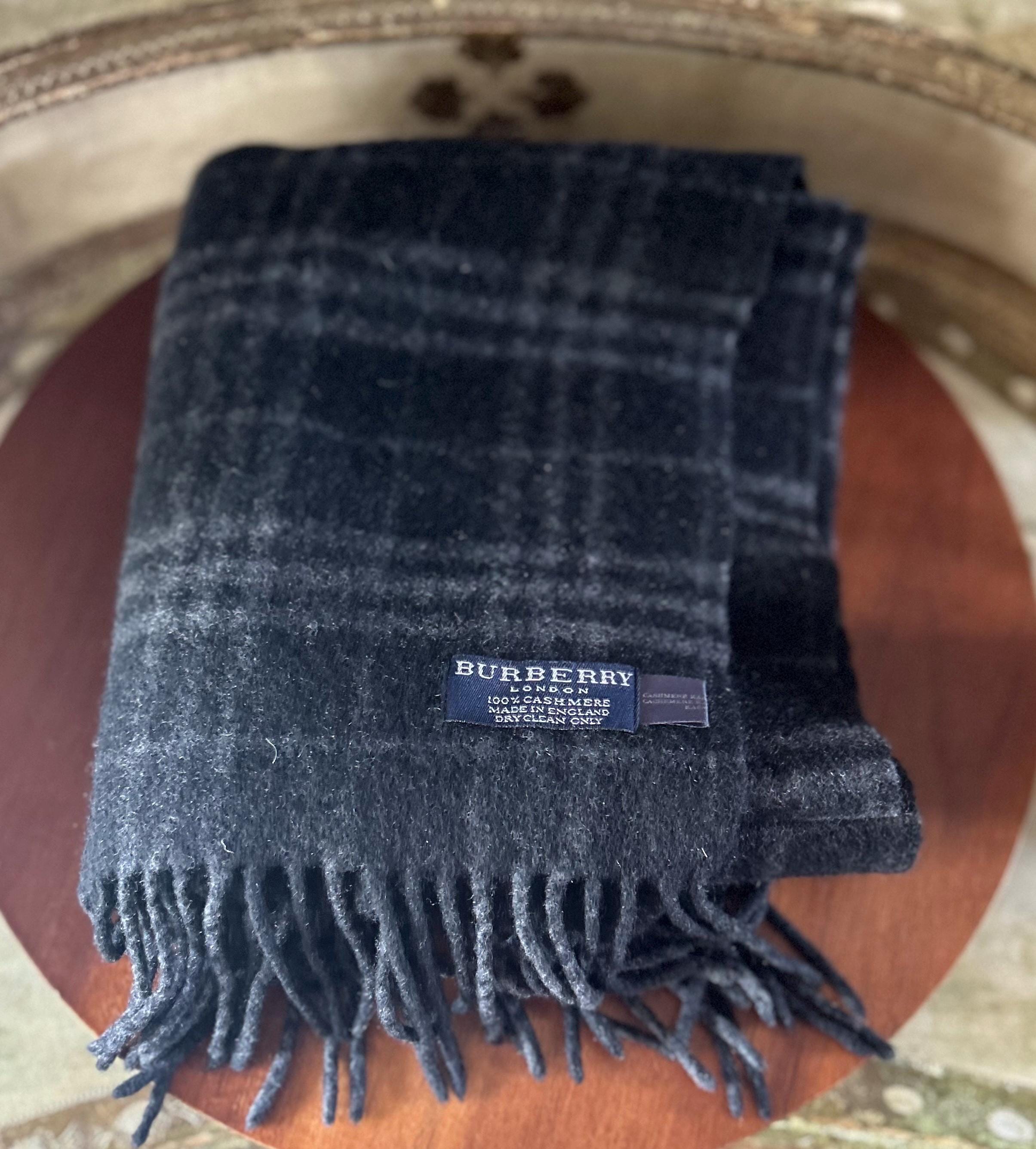 Authentic Vintage Rare Burberry London 100% Cashmere Scarf Made in