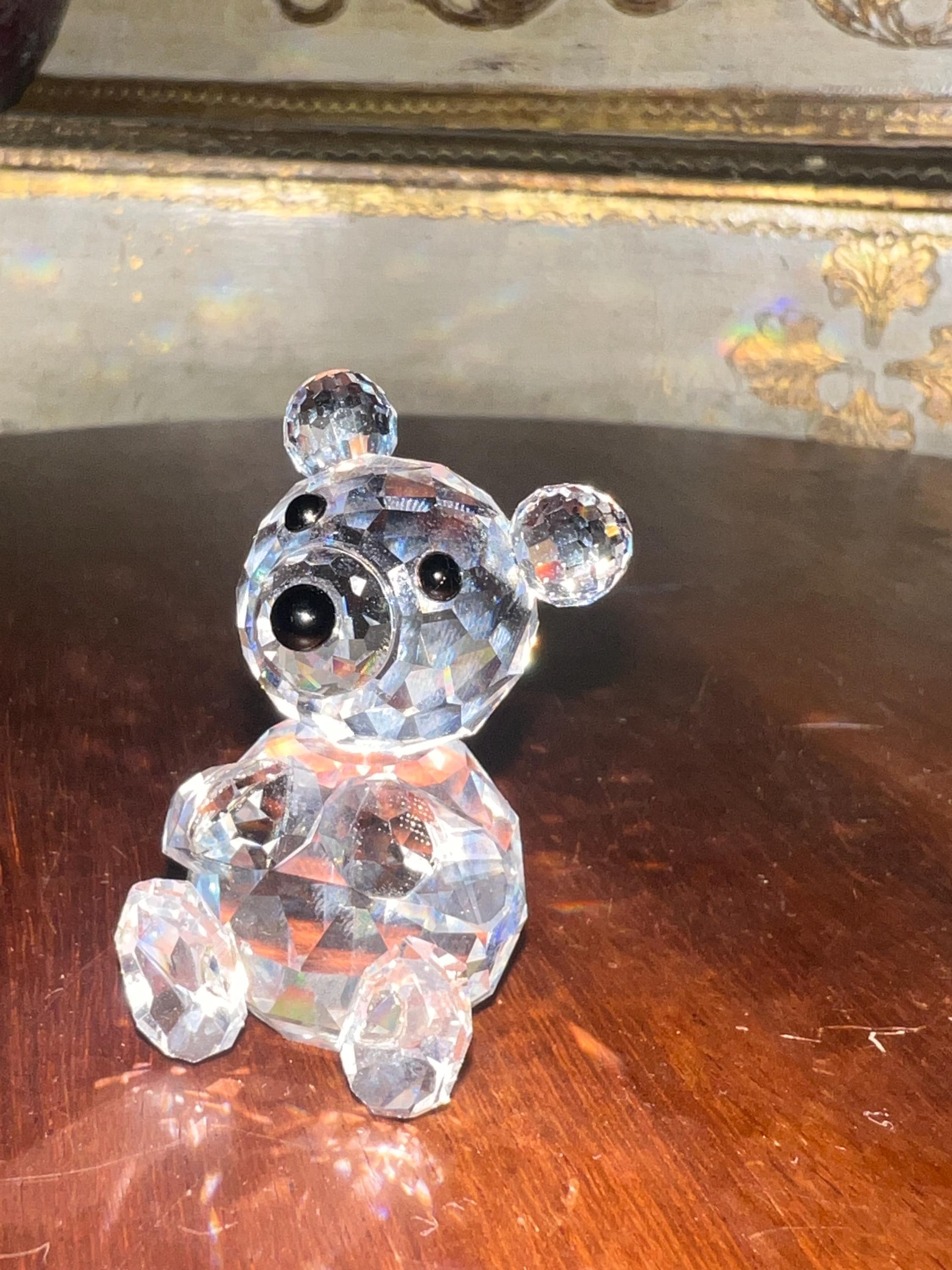 SWAROVSKI スワロフスキー テディベア 熊 昭和レトロ Swarovski Crystal Teddy Bear Figurine, Vintage Home Decor - Etsy