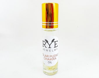 Solar Plexus Chakra Essential Oil Roller - Relaxing Aromatherapy - Healing Crystal Citrine Perfume