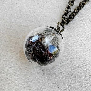 Crystal and Dandelion Wish Necklace Garnet Healing Crystal Pendant for Manifesting and Protection image 3