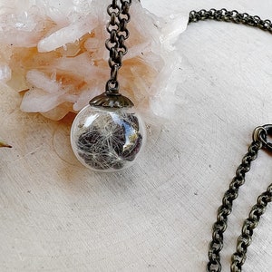 Crystal and Dandelion Wish Necklace Garnet Healing Crystal Pendant for Manifesting and Protection image 2