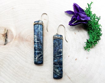 Pyrite Dangle Earrings - Healing Crystal Drop Earrings - Jewelry for Inspiration and Motivation