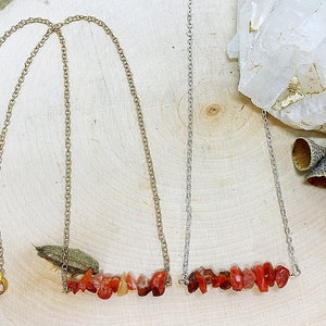 Sacral Chakra Crystal Necklace - Orange Carnelian Healing Pendant - Jewelry for Courage and Creativity