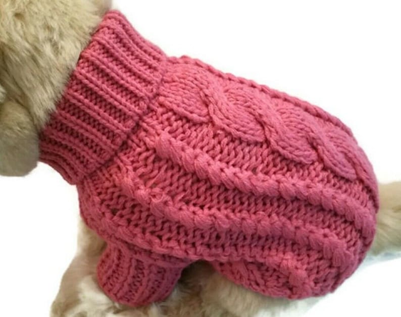 Small dog sweater hand knitted soft, cute and warm Clothes Free shipping cute and cuddly image 2