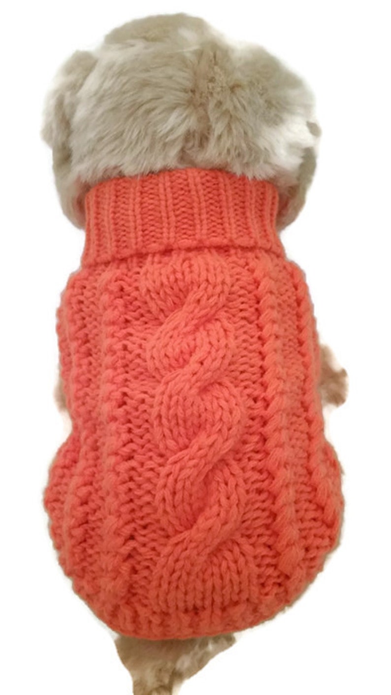 Small dog sweater hand knitted soft, cute and warm Clothes Free shipping cute and cuddly image 3