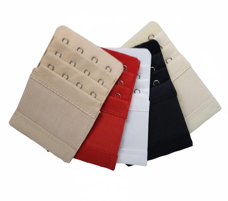 4 Hooks Narrow Bra Extenders Half Inch Spacing With Elastic Set of 5 image 1