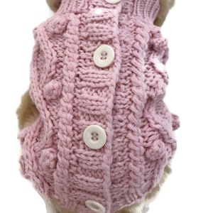 Small dog sweater hand knitted soft, cute and warm Clothes Free shipping cute and cuddly image 4