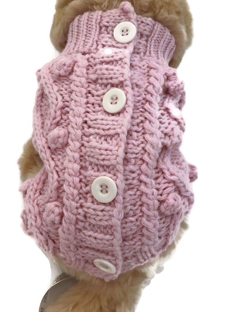 Small dog sweater hand knitted soft, cute and warm Clothes Free shipping cute and cuddly image 4