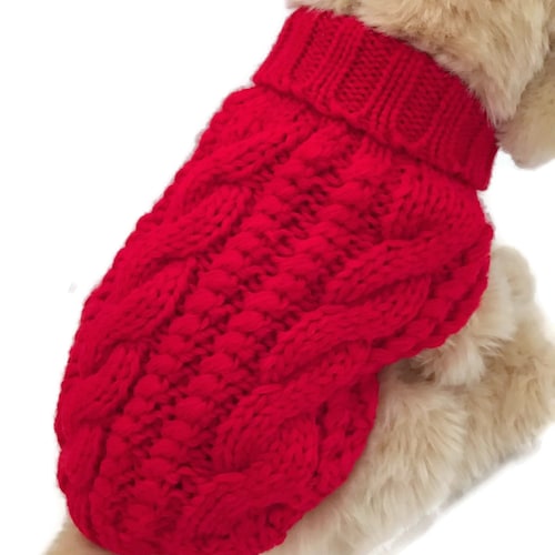 Small dog sweater hand knitted soft, cute, warm, and cuddly