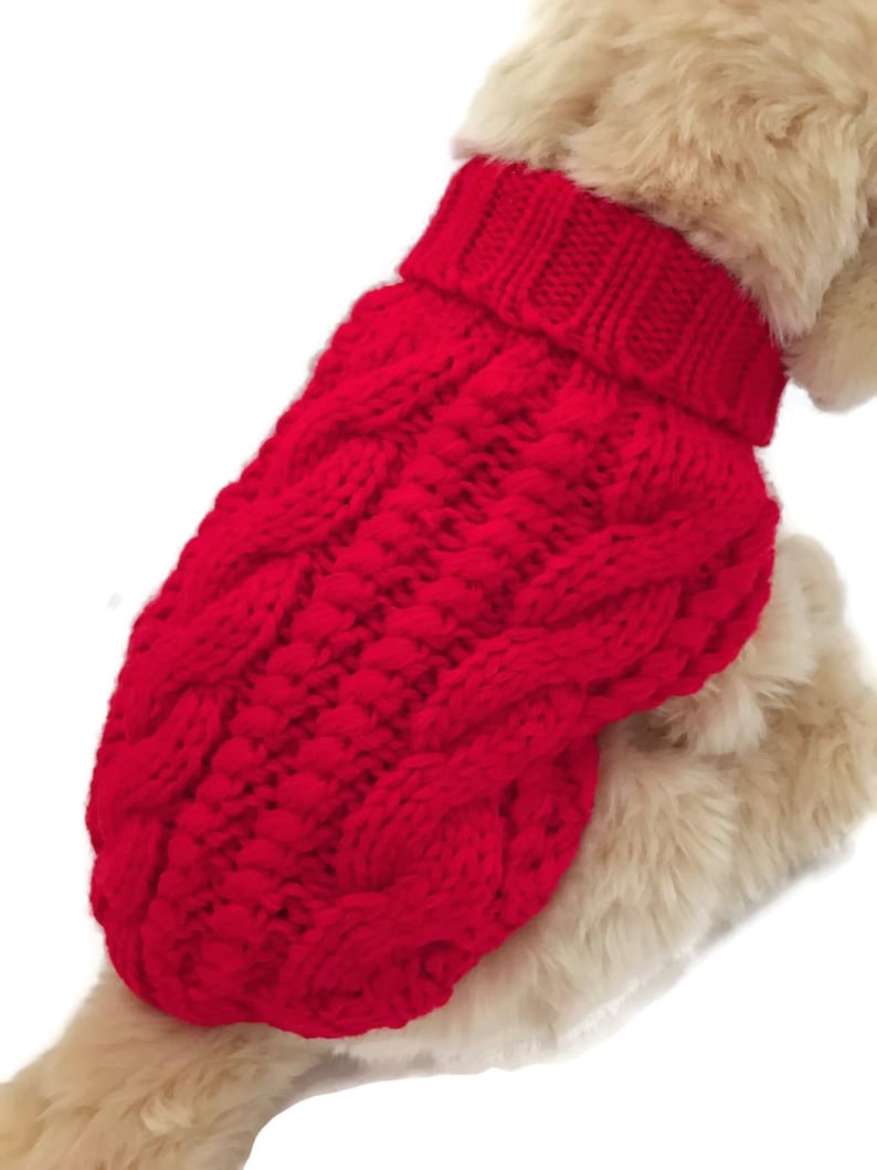 Small dog sweater hand knitted soft, cute and warm Clothes Free shipping cute and cuddly image 1