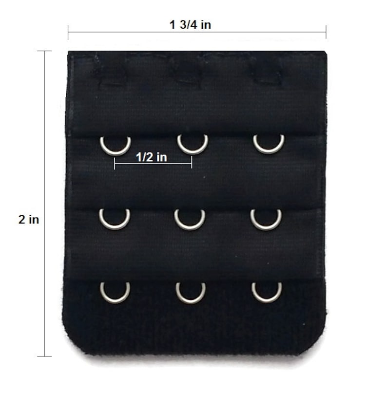 Set of 4 Narrow Bra Extenders 3 Hooks Half Inch Spacing Free Shipping