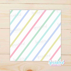 Pastel Thin Stripe Box Backer | Easter | Spring | Printable | Instant Download