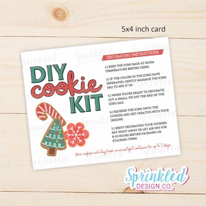 TÉLÉCHARGEMENT IMMÉDIAT, décoration de biscuits DIY, carte de 5 x 4 po. | Biscuits de Noël, kit de bricolage | Cookie imprimable | | Vacances